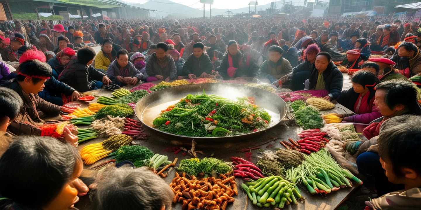 嘉荫县达斡尔族欢庆“库木勒节”,万人野菜宴开席,共饮柳蒿芽汤传承民族风情